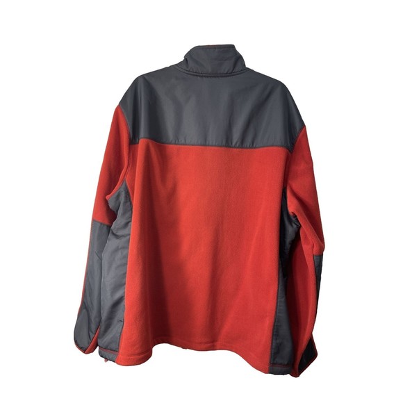 Starter Men’s Long Sleeve Fleece Full Zip Jacket Pockets Red/Grey Size 2… - Picture 3 of 11